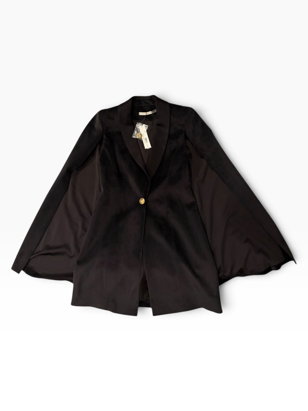 ALICE + OLIVIA Esther Shawl Collar Velvet Jacket